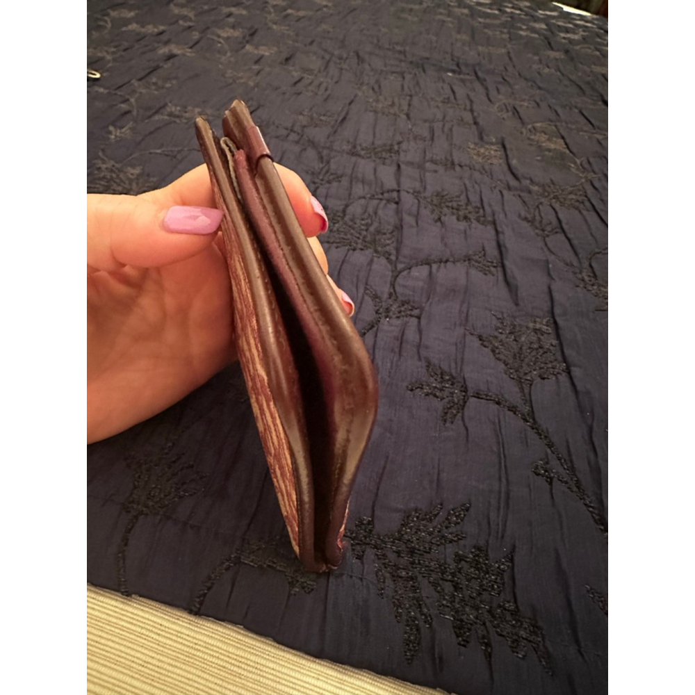 Dior Beige and Burgundy Canvas & Leather Bifold Wallet - Picture 9 of 15